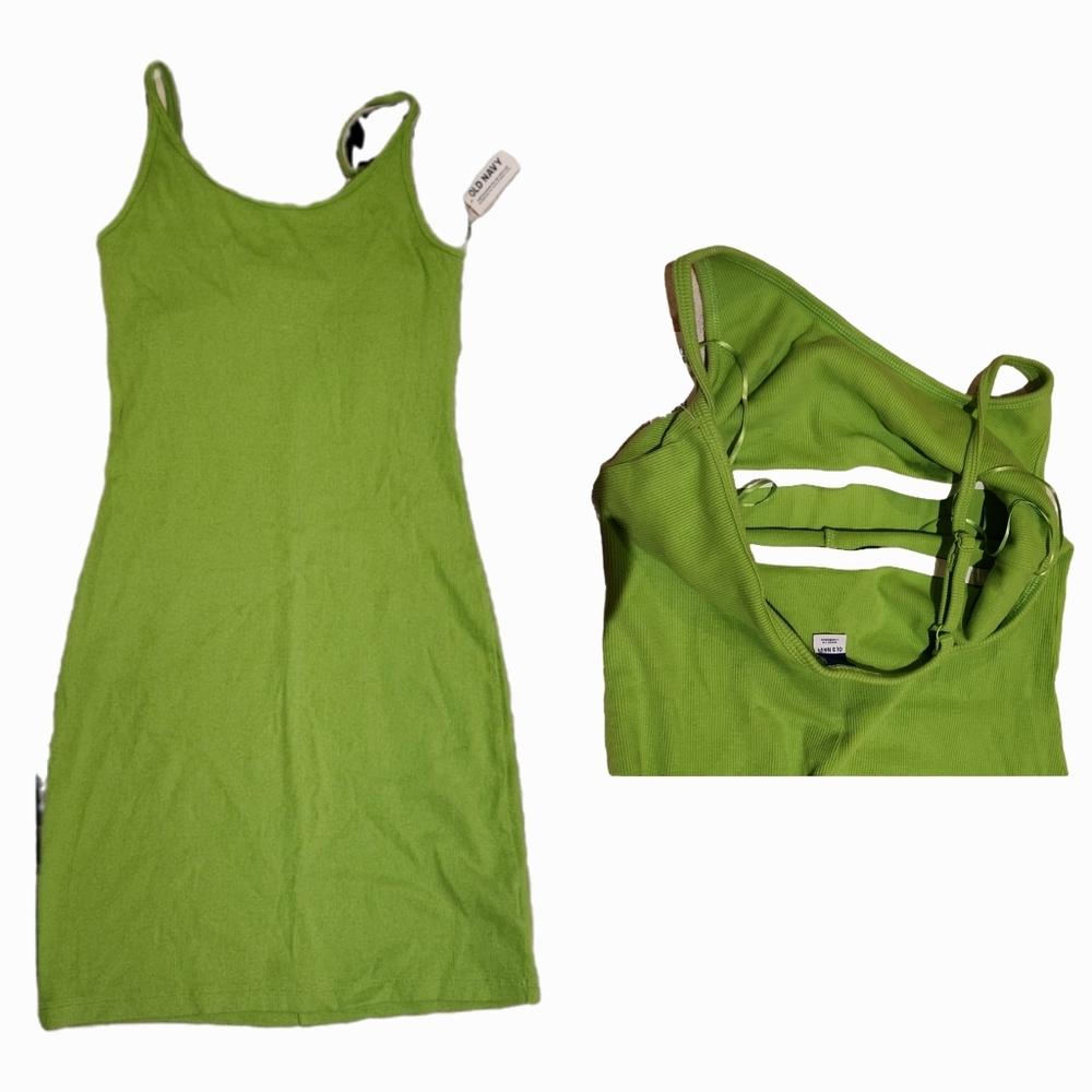 NWT ❗️ Old Navy bright green solid color dress small size
